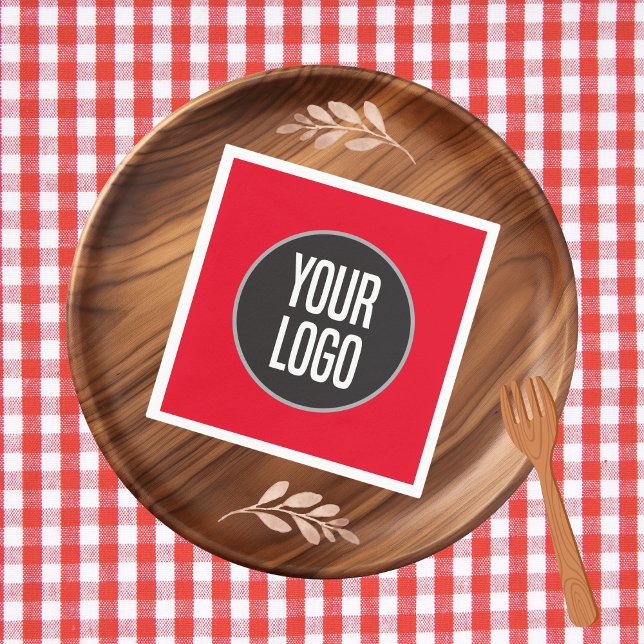 Erstellen Sie den Cocktail für Firmenlogos von Nap Serviette (Create Business Logo Paper Cocktail Napkin Red)