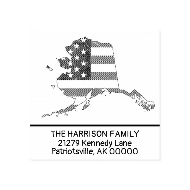 Erstellen Sie den eigenen Familiennamen Alaska Rüc Gummistempel (Prägung)