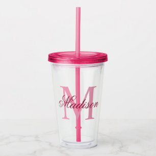 Erstellen Sie den Personalisierten Monogrammnamen Acryltrinkbecher