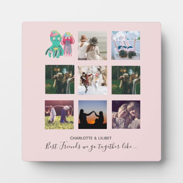 Erstellen Sie eigene BESTE FREUNDIN Foto Collage G Fotoplatte (Vorderseite)