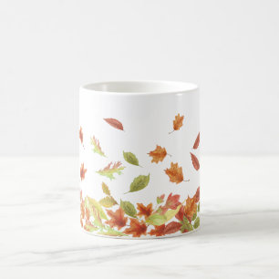 Erstellen Sie eigene Blätter mit Herbstfallen. Kaffeetasse