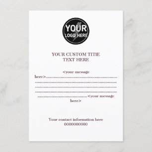 Erstellen Sie ein benutzerdefiniertes Logo/ein bea Begleitkarte