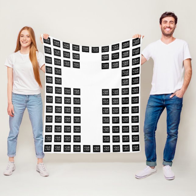 Erstellen Sie ein Cross-Muster mit beliebigen Logo Fleecedecke (Beispiel)