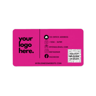 Erstellen Sie ein eigenes CERISE PINK QR CODE-Firm Adressaufkleber