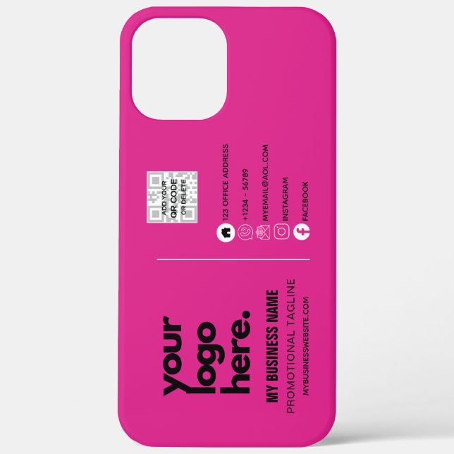 Erstellen Sie ein eigenes CERISE PINK QR CODE-Firm Case-Mate iPhone Hülle (Rückseite)
