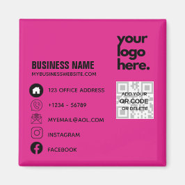 Erstellen Sie ein eigenes CERISE PINK QR CODE-Firm Magnet