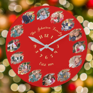 Erstellen Sie eine benutzerdefinierte Familienfoto Große Wanduhr