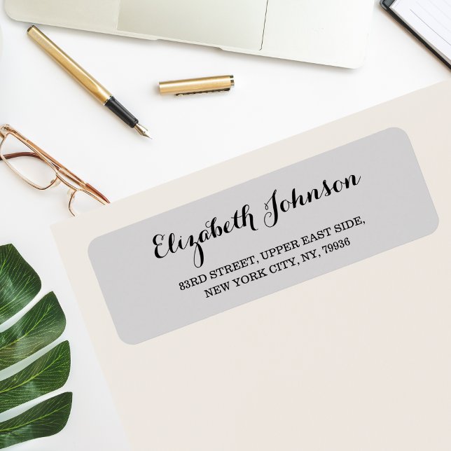 Erstellen Sie eine benutzerdefinierte moderne eleg (Create Custom Modern Elegant Gray Return Address Label)