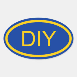 Erstellen Sie eine Blue und Gold Euro Style Oval A Ovaler Aufkleber