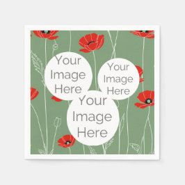 Erstellen Sie eine eigene Foto-Textvorlage Mohn-Bl Serviette