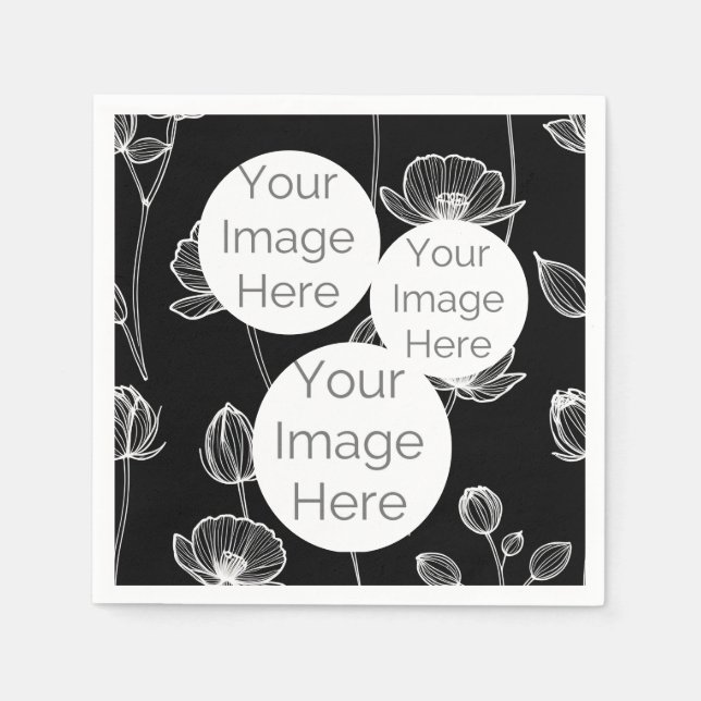 Erstellen Sie eine eigene Foto-Textvorlage Mohn-Bl Serviette (Vorderseite)