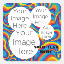 Erstellen Sie eine eigene Papiertextvorlage für da Quadratischer Aufkleber