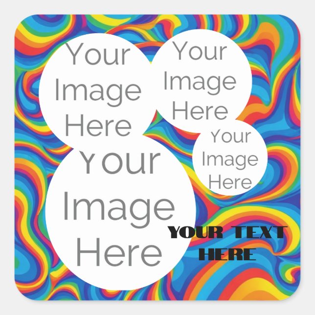 Erstellen Sie eine eigene Papiertextvorlage für da Quadratischer Aufkleber (Vorderseite)