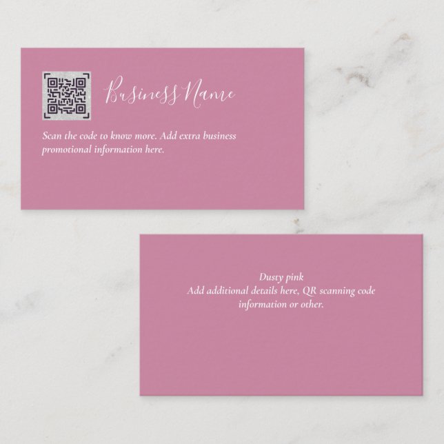 Erstellen Sie eine eigene QR Code Business Card -  Begleitkarte (Vorne/Hinten)
