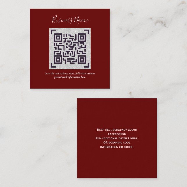 Erstellen Sie eine eigene QR Code Business Card -  Begleitkarte (Vorne/Hinten)