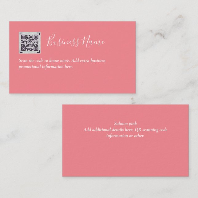 Erstellen Sie eine eigene QR Code Business Card -  Begleitkarte (Vorne/Hinten)