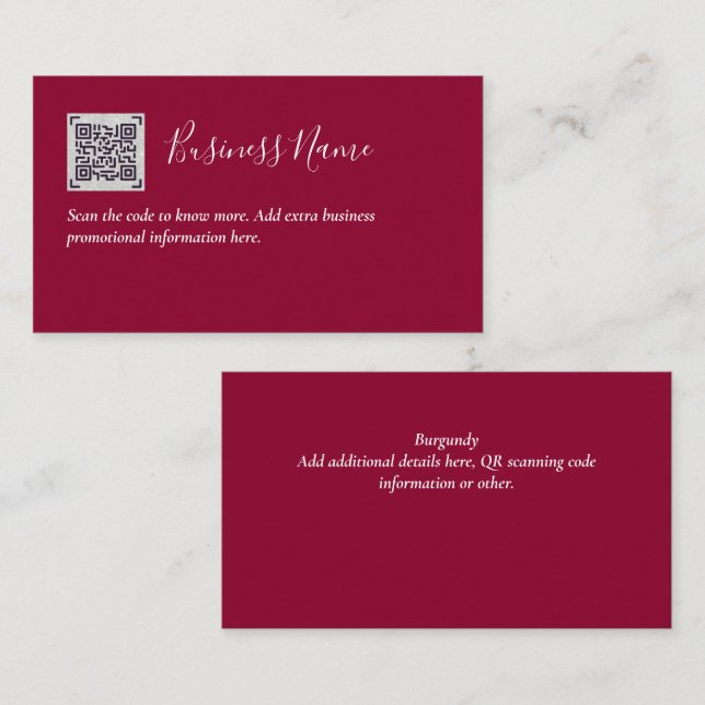 Erstellen Sie eine eigene QR Code Business Card -  Begleitkarte (Vorne/Hinten)