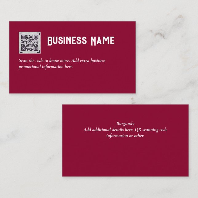 Erstellen Sie eine eigene QR Code Business Card -  Begleitkarte (Vorne/Hinten)