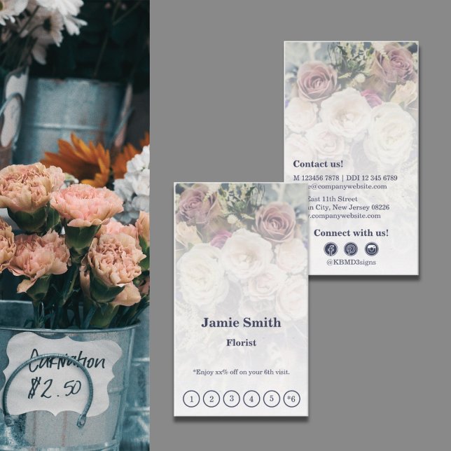 Erstellen Sie eine Personalisierte Foto Florist Lo Treuekarte (Create A Personalized Photo Florist Loyalty Card)