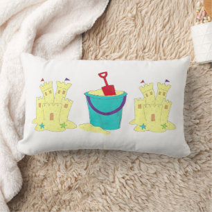 Erstellen Sie eine Sandcastle Beach House Pail Sho Lendenkissen