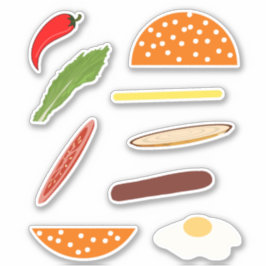 ERSTELLEN SIE EINEN BURGER! KREATIVE FUN-AKTIVITÄT AUFKLEBER