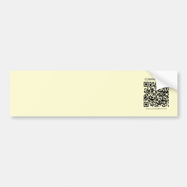 Erstellen Sie einen QR-Code | Blassgelb Autoaufkleber (Vorne)