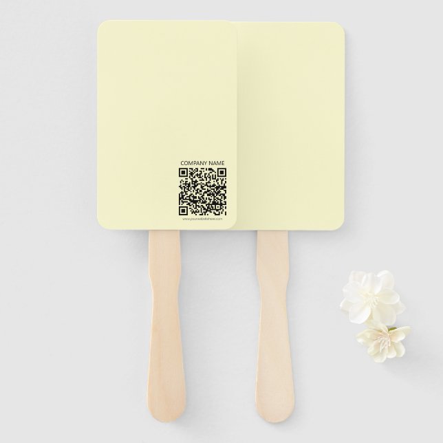 Erstellen Sie einen QR-Code | Blassgelb Fächer (Vorne und Hinten)