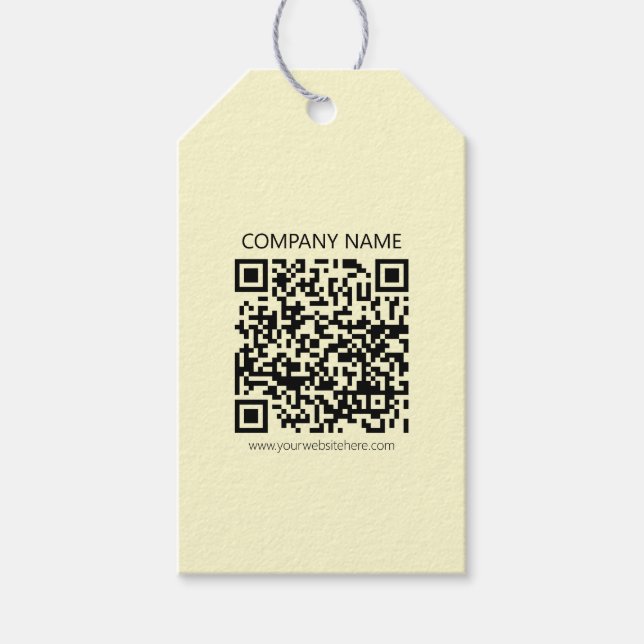 Erstellen Sie einen QR-Code | Blassgelb Geschenkanhänger (Vorderseite)