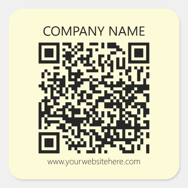 Erstellen Sie einen QR-Code | Blassgelb Quadratischer Aufkleber (Vorderseite)