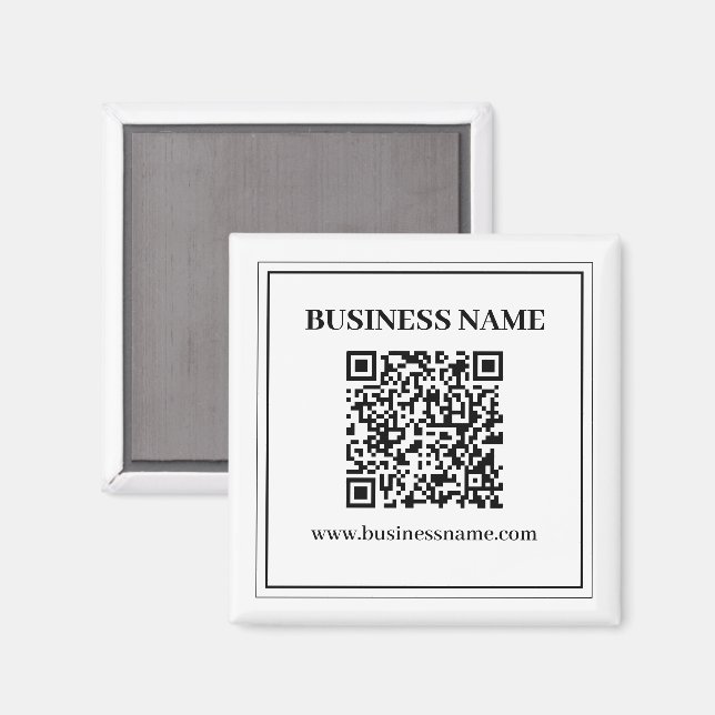 Erstellen Sie einen scannbaren QR-Code | Schwarz & Magnet (Vorderseite/Rückseite)