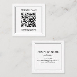 Erstellen Sie einen scannbaren QR-Code | Schwarz & Quadratische Visitenkarte