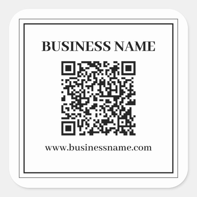 Erstellen Sie einen scannbaren QR-Code | Schwarz & Quadratischer Aufkleber (Vorderseite)