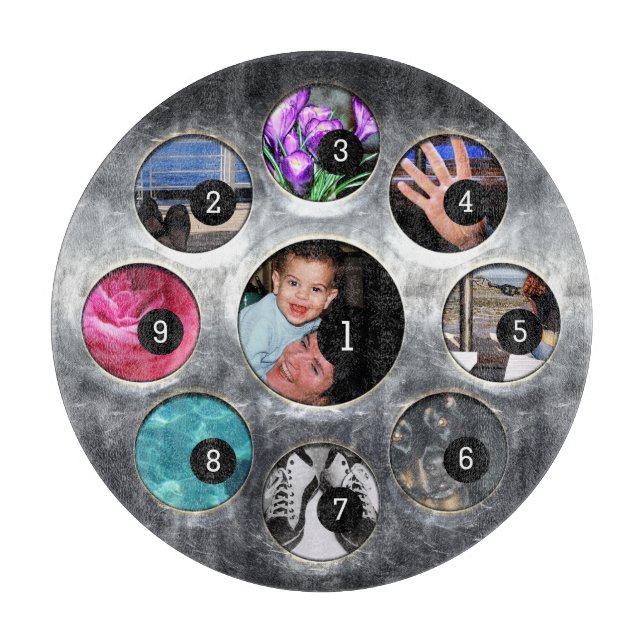 Erstellen Sie einfach Ihre eigene mit 9 Fotos habe Schneidebrett (Vorderseite)