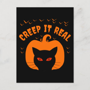 ERSTELLEN SIE ES WIRKLICH FUNNY CAT HALLOWEY POSTKARTE