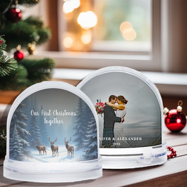 Erstellen Sie gemeinsam Ihr eigenes Foto zu Weihna Schneekugeln (Create your own First Christmas together photo Snow Globe. Nice Christmas gift.)