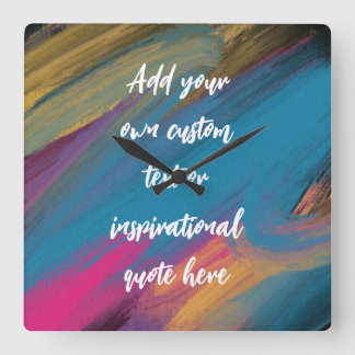 Erstellen Sie Ihr Abstraktes Motivierend Angebot Quadratische Wanduhr