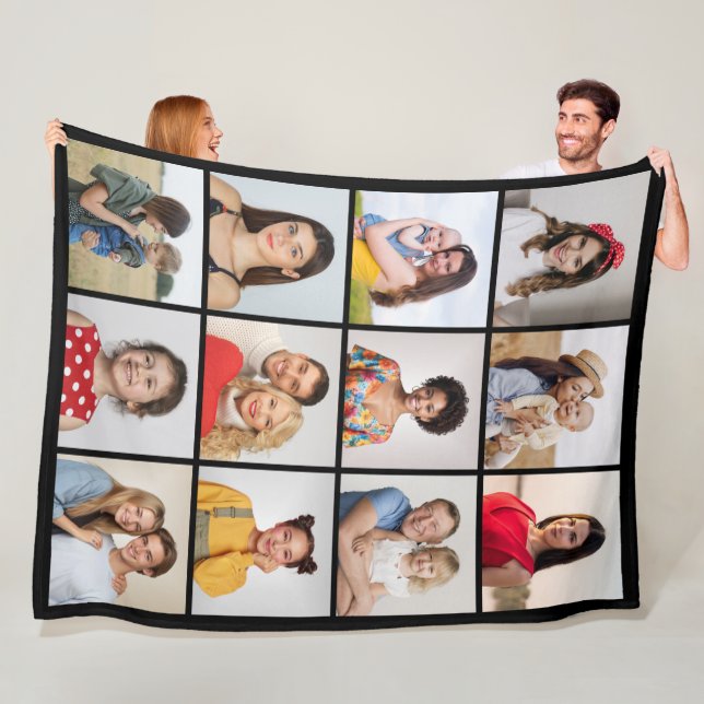 Erstellen Sie Ihr eigenes 12-Foto Collage Fleece B (Beispiel)