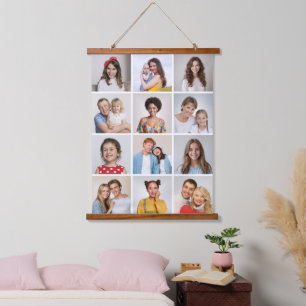 Erstellen Sie Ihr eigenes 12-Foto Collage Hanging Wandteppich Mit Holzrahmen