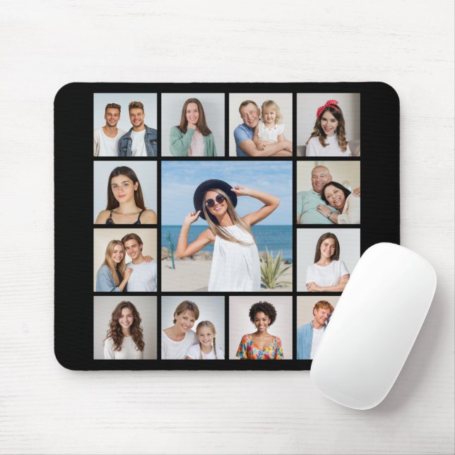 Erstellen Sie Ihr eigenes 13-Foto-Collage-Mauspad Mousepad (Mit Mouse)