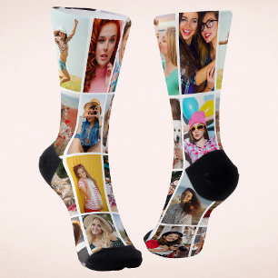 Erstellen Sie Ihr eigenes 16-Foto-Collage-Erinneru Socken