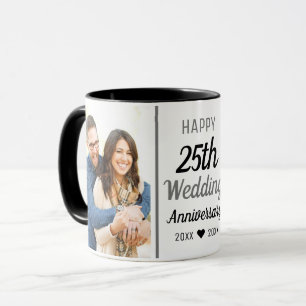 Erstellen Sie Ihr eigenes 2 Foto 25. Hochzeitstag Tasse
