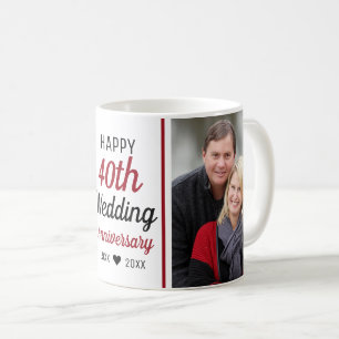 Erstellen Sie Ihr eigenes 2 Foto 40. Hochzeitstag  Kaffeetasse