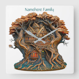 Erstellen Sie Ihr eigenes 3D-Imitat Bois Carved Fa Quadratische Wanduhr