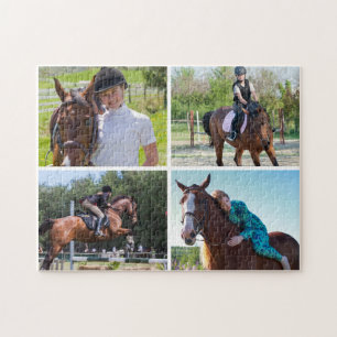 Erstellen Sie Ihr eigenes 4 Foto Collage Horse Puzzle