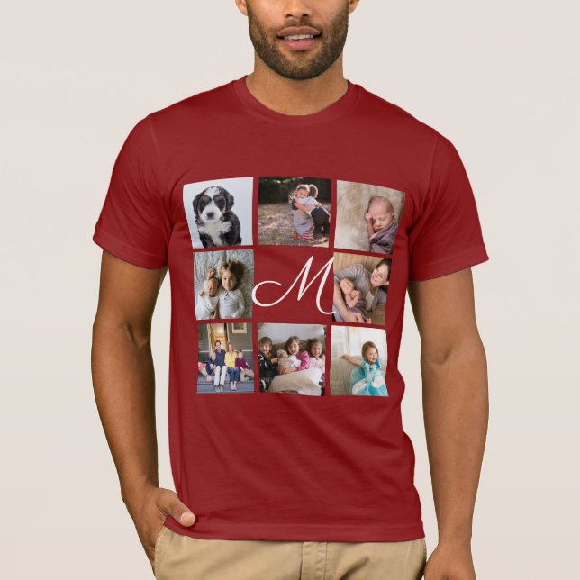 Erstellen Sie Ihr eigenes 8-Collage Family Monogra T-Shirt (Vorderseite)