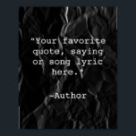 Erstellen Sie Ihr eigenes Angebotsposter Poster<br><div class="desc">Erstellen Sie Ihre eigene,  individuelle Poster-Wandkunst mit minimalistischer Schrift und dunkelschwarz gekratzter Papiertextur.</div>