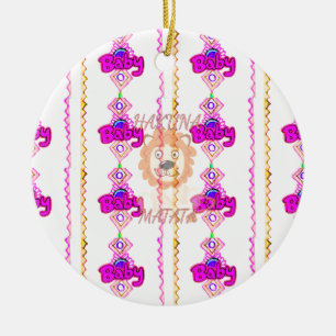 Erstellen Sie Ihr eigenes Baby Fun Lion Cub Textde Keramikornament