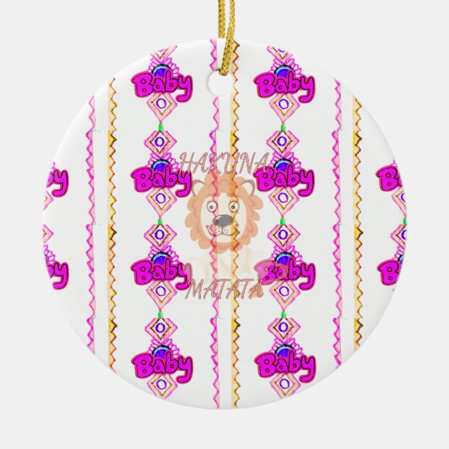 Erstellen Sie Ihr eigenes Baby Fun Lion Cub Textde Keramikornament (Vorne)