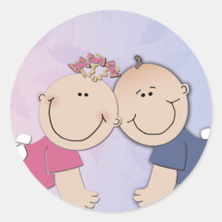 Erstellen Sie Ihr eigenes Babyduschdesign Runder Aufkleber