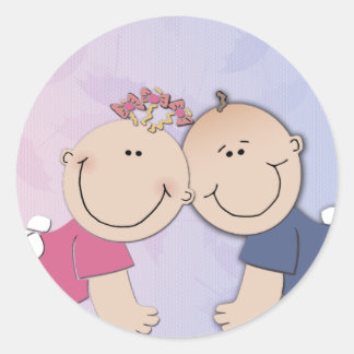 Erstellen Sie Ihr eigenes Babyduschdesign Runder Aufkleber